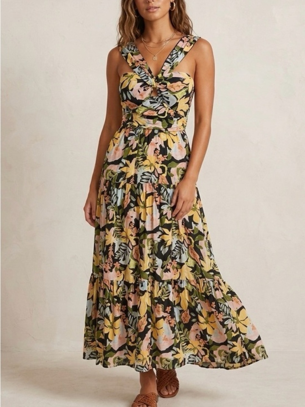 SAYLOR Starlee Floral Tiered Maxi Dress In Multi